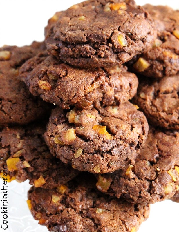 les cookies chocolat et orange confite par Cookinintherain