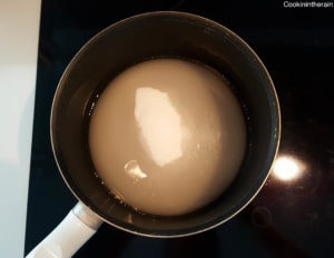 eau et sucre à cuire à 110°C