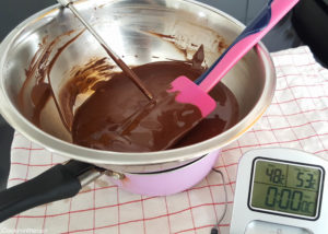 fonte lente du chocolat jusqu'à 53°C