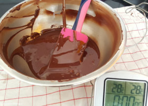 28°C le chocolat est plus épais mais reste fluide