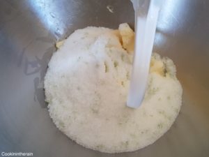 beurre et sucre au citron vert à crémer