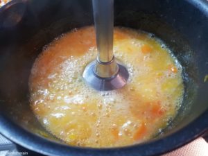 mixage de la marmelade cuite