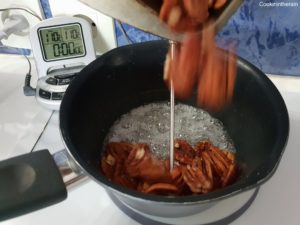 ajout des noix de pécan torréfiées à 110°C