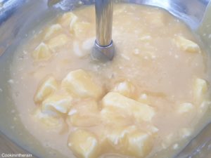 ajout du beurre froid à 35°C