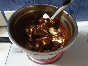 chocolat et beurre au bain marie